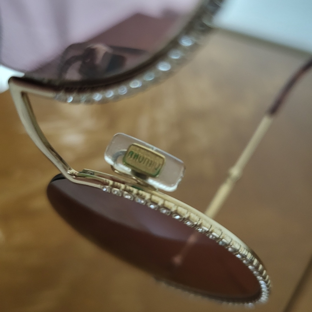Miu Miu Rhinestone Round Circle Societe Sunglasses - Picture 7 of 12